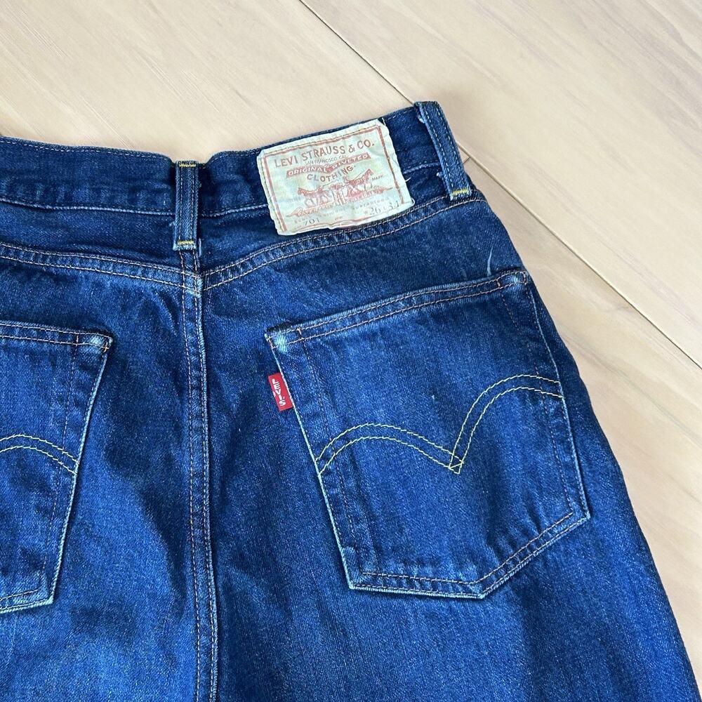 Levis Vintage Clothing 701 - 1950 Model Selvedge Denim Jeans Size 25x25 - Picture 3 of 11